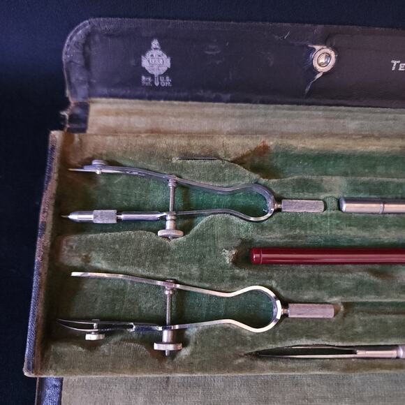 Vintage Tesco Technical Supply Co Academic Drafting Tool Set Scranton PA Germany - Picture 5 of 10